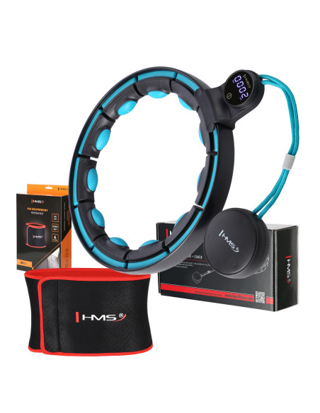 HOOP MAGNETISCH BLACK/TURQUOISE HHM17 MIT ZÄHLER HMS + SCHLANKGÜRTEL BR163 ROT