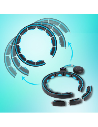 HOOP MAGNETISCH BLACK/TURQUOISE HHM17 MIT ZÄHLER HMS + SCHLANKGÜRTEL BR163 ROT