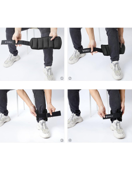 GEWICHTSMANSCHETTEN FÜR KNÖCHEL UND HANDGELENKE VERSTELLBAR 2 x 1,5 KG HMS