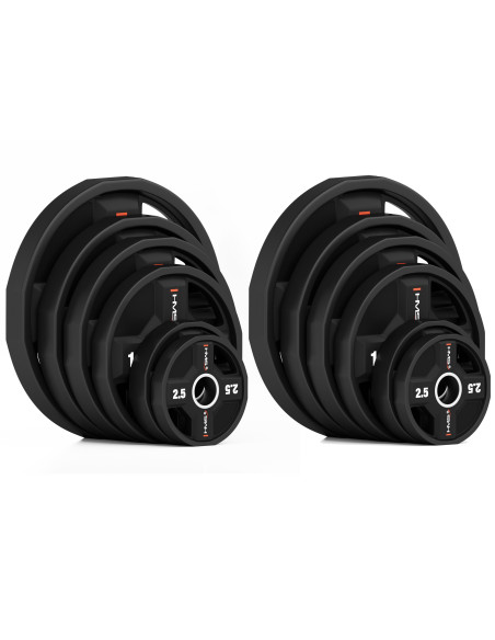 SET OLYMPISCHE POLYURETHANPLATTEN 2 x 2,5 - 25 KG CPU  - 155KG HMS