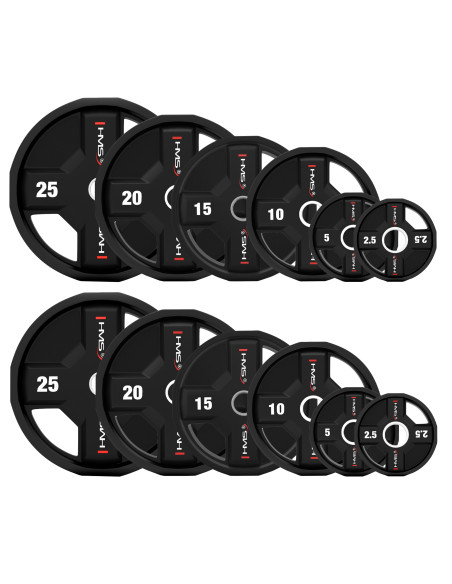SET OLYMPISCHE POLYURETHANPLATTEN 2 x 2,5 - 25 KG CPU  - 155KG HMS