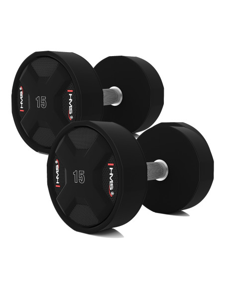 SET POLYURETHAN DUMBBELLS 2 x 2,5 - 25 KG CPU -  275KG HMS