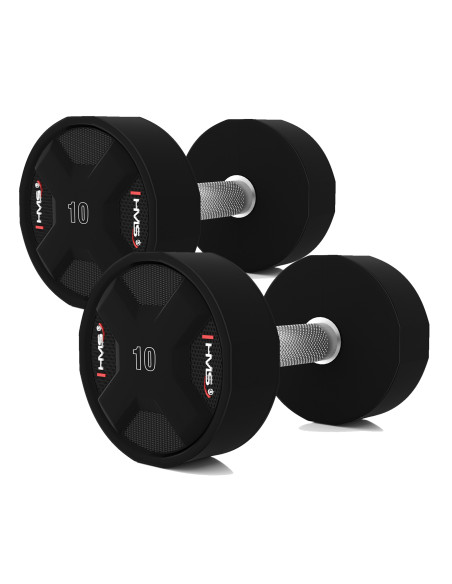 SET POLYURETHAN DUMBBELLS 2 x 2,5 - 25 KG CPU -  275KG HMS