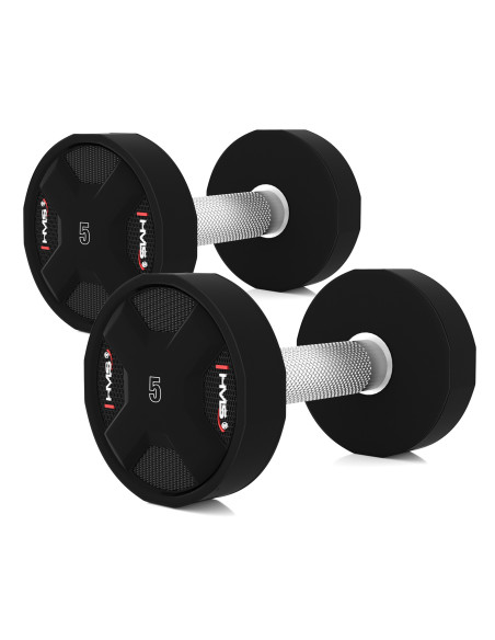 SET POLYURETHAN DUMBBELLS 2 x 2,5 - 25 KG CPU -  275KG HMS