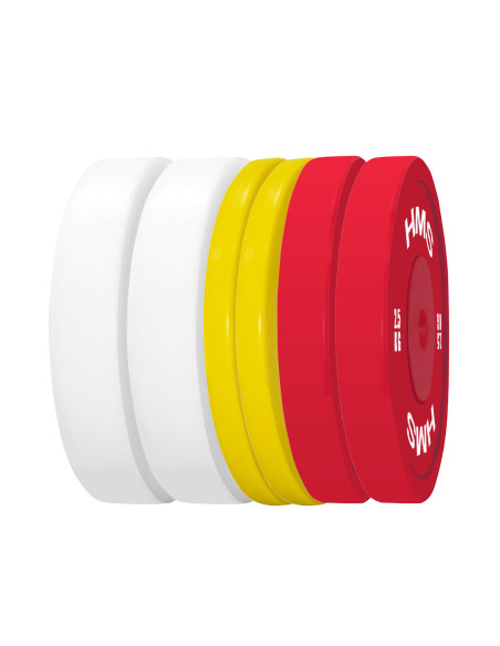 SET TECHNISCHE OLYMPISCHE GEWICHTSSCHEIBEN PE 2 X 1,5–5 KG (18 KG) HMS