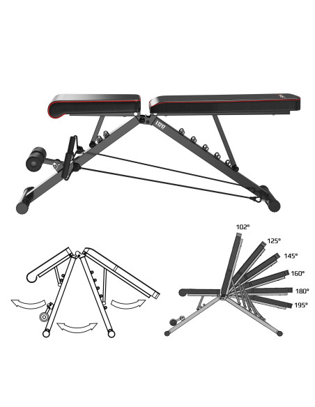 VERSTELLBARE TRAININGSBANK MIT SEILZUG – KLAPPBAR HMS