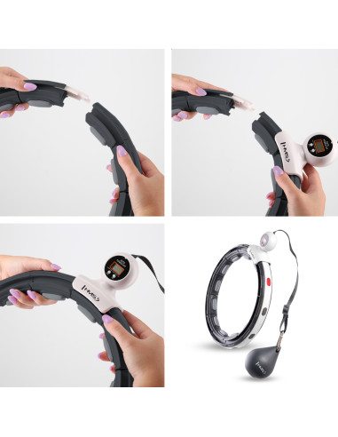 HULA HOOP SCHWARZ MIT MAGNET, GEWICHT UND ZÄHLER HMS