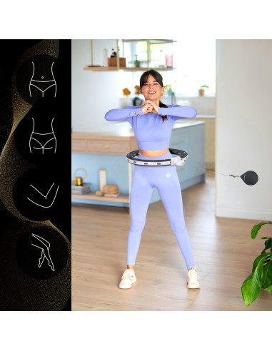 HULA HOOP SCHWARZ MIT MAGNET, GEWICHT UND ZÄHLER HMS