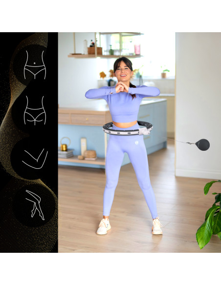 HULA HOOP SCHWARZ MIT MAGNET, GEWICHT UND ZÄHLER HMS