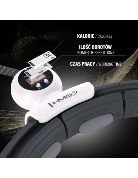 HULA HOOP SCHWARZ MIT MAGNET, GEWICHT UND ZÄHLER HMS