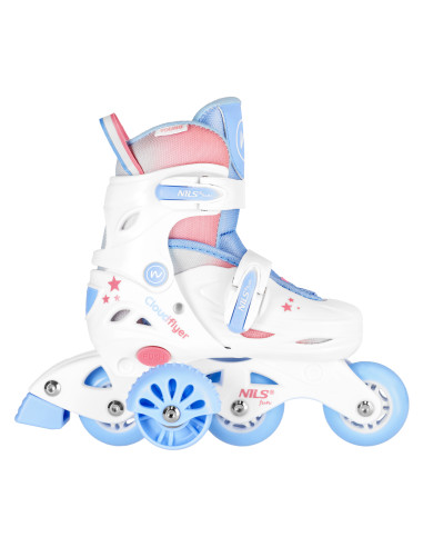 INLINE-SKATES 3-IN-1 THREE STEPS MIT ROLLERSKATES WEISS GR. XS (26–29) NILS FUN