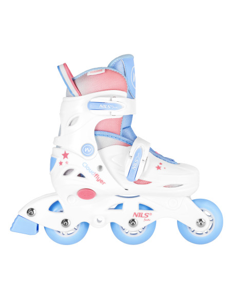 INLINE-SKATES 3-IN-1 THREE STEPS MIT ROLLERSKATES WEISS GR. XS (26–29) NILS FUN