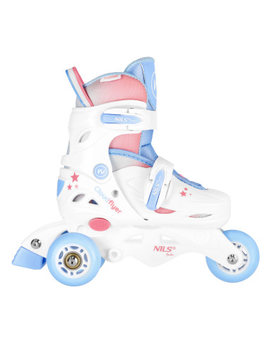 INLINE-SKATES 3-IN-1 THREE STEPS MIT ROLLERSKATES WEISS GR. XS (26–29) NILS FUN