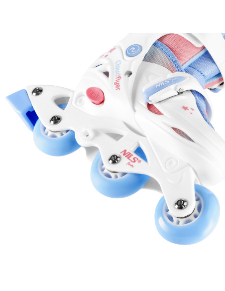 INLINE-SKATES 3-IN-1 THREE STEPS MIT ROLLERSKATES WEISS GR. XS (26–29) NILS FUN