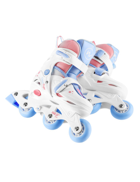 INLINE-SKATES 3-IN-1 THREE STEPS MIT ROLLERSKATES WEISS GR. XS (26–29) NILS FUN