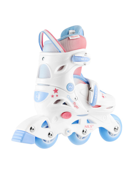 INLINE-SKATES 3-IN-1 THREE STEPS MIT ROLLERSKATES WEISS GR. XS (26–29) NILS FUN