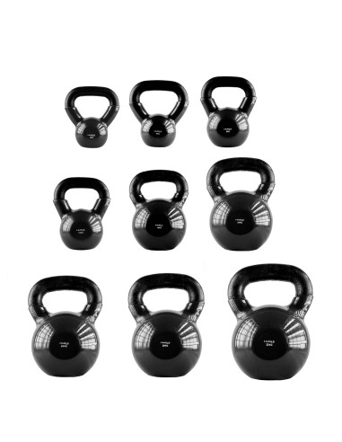 BLACK KETTLEBELL AUS GUSSEISEN MIT VINYLBESCHICHTUNG HMS