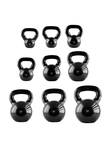 BLACK KETTLEBELL AUS GUSSEISEN MIT VINYLBESCHICHTUNG HMS