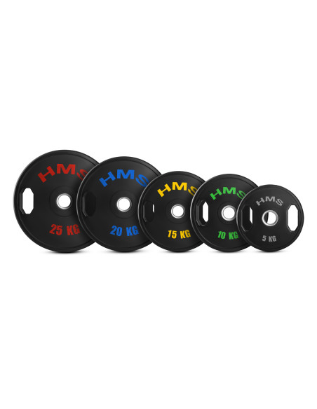 (2 X 5 KG) GUMMIERTE OLYMPISCHE GEWICHTSSCHEIBE 2 X 5 KG HMS