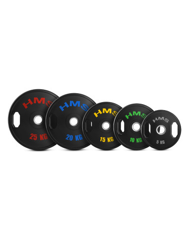 (2 X 10 KG) GUMMIERTE OLYMPISCHE GEWICHTSSCHEIBE 2 X 10 KG HMS