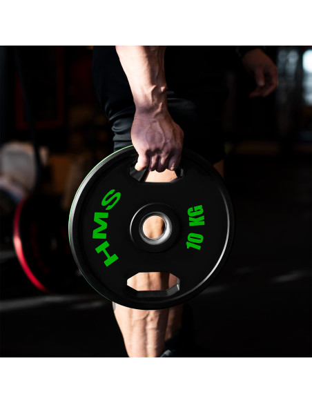 (2 X 10 KG) GUMMIERTE OLYMPISCHE GEWICHTSSCHEIBE 2 X 10 KG HMS