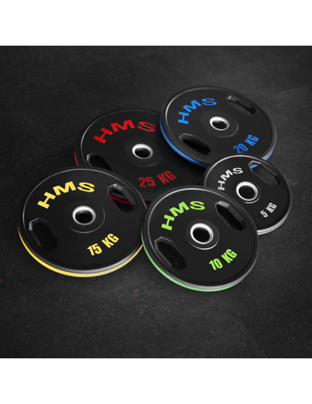 (2 X 20 KG) GUMMIERTE OLYMPISCHE GEWICHTSSCHEIBE 2 X 20 KG HMS