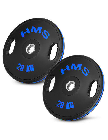(2 X 20 KG) GUMMIERTE OLYMPISCHE GEWICHTSSCHEIBE 2 X 20 KG HMS