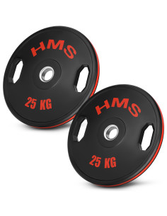(2 X 25 KG) GUMMIERTE OLYMPISCHE GEWICHTSSCHEIBE 2 X 25 KG HMS