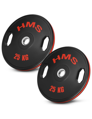 (2 X 25 KG) GUMMIERTE OLYMPISCHE GEWICHTSSCHEIBE 2 X 25 KG HMS