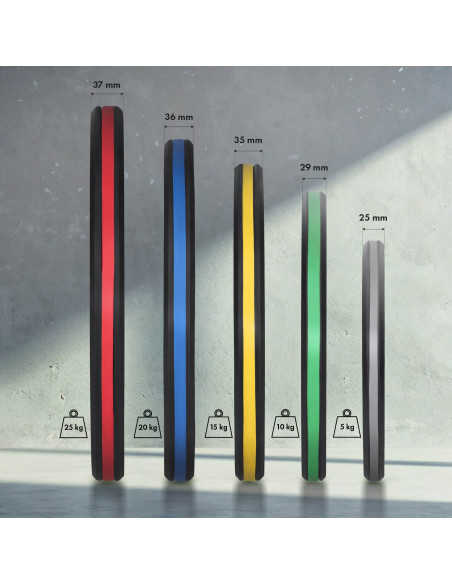 (2 X 25 KG) GUMMIERTE OLYMPISCHE GEWICHTSSCHEIBE 2 X 25 KG HMS