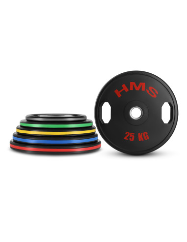 (2 X 25 KG) GUMMIERTE OLYMPISCHE GEWICHTSSCHEIBE 2 X 25 KG HMS