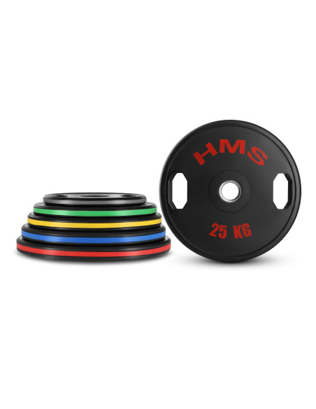 (2 X 25 KG) GUMMIERTE OLYMPISCHE GEWICHTSSCHEIBE 2 X 25 KG HMS