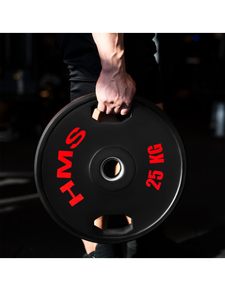 (2 X 25 KG) GUMMIERTE OLYMPISCHE GEWICHTSSCHEIBE 2 X 25 KG HMS