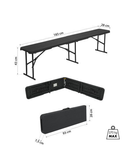 GARTENBANK ANTHRAZIT 183 CM – FALTBANK NILS CAMP