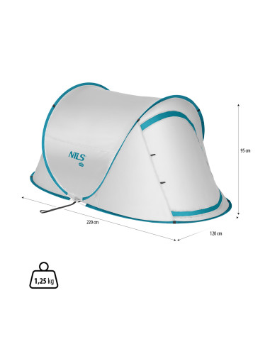 CAMPINGZELT SELBSTAUFBAUEND GRAU NILS CAMP