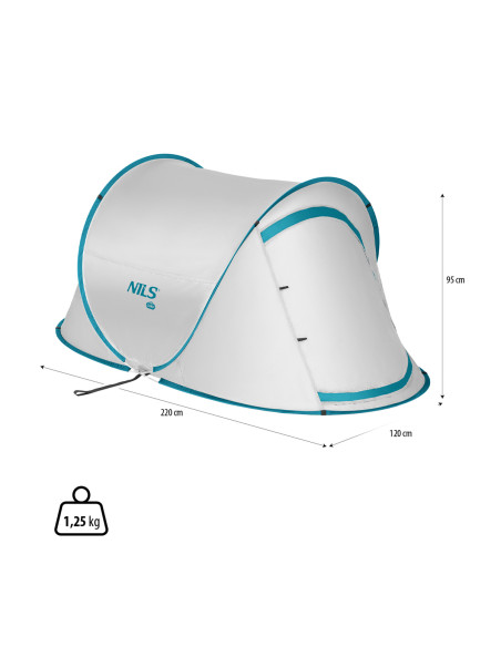 CAMPINGZELT SELBSTAUFBAUEND GRAU NILS CAMP