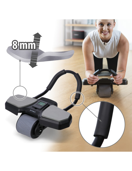 BLACK AUTOMATISCHES ABS-ROLLE MIT STÜTZE FÜR BAUCHMUSKELTRAINING HMS