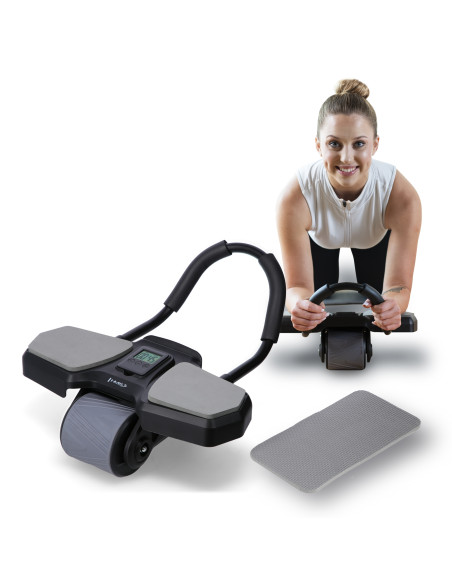 BLACK AUTOMATISCHES ABS-ROLLE MIT STÜTZE FÜR BAUCHMUSKELTRAINING HMS