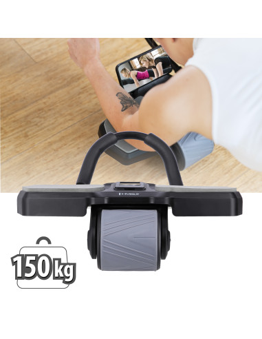 BLACK AUTOMATISCHES ABS-ROLLE MIT STÜTZE FÜR BAUCHMUSKELTRAINING HMS