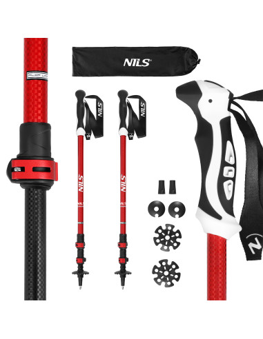 RED TREKKINGSTÖCKE ALUMINIUM NILS