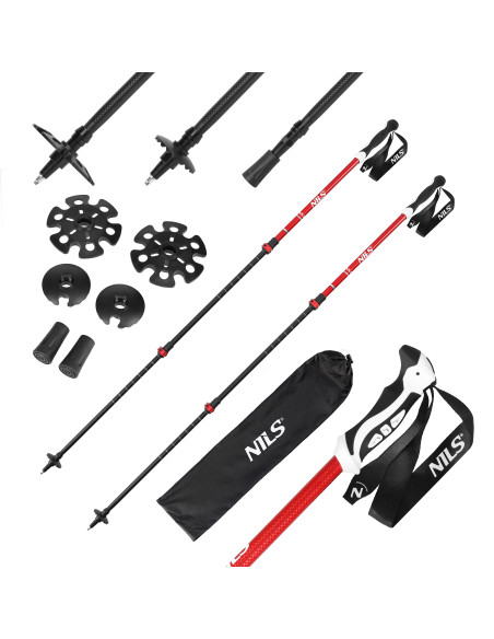 RED TREKKINGSTÖCKE ALUMINIUM NILS