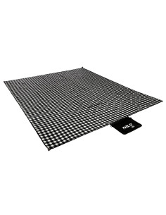 PICKNICKDECKE SCHWARZ-WEIß 200×200 CM PE + ALU NILS CAMP