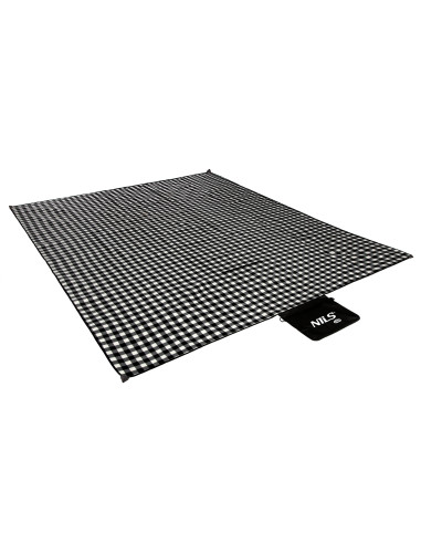 PICKNICKDECKE SCHWARZ-WEIß 200×200 CM PE + ALU NILS CAMP