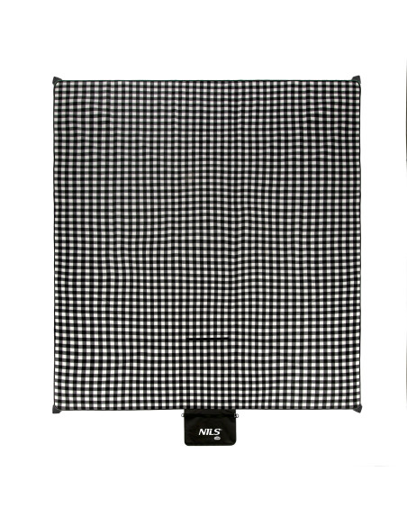 PICKNICKDECKE SCHWARZ-WEIß 200×200 CM PE + ALU NILS CAMP