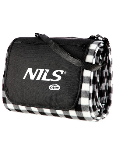 PICKNICKDECKE SCHWARZ-WEIß 200×200 CM PE + ALU NILS CAMP