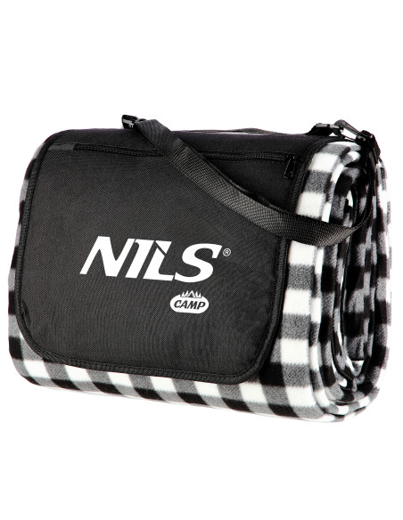 PICKNICKDECKE SCHWARZ-WEIß 200×200 CM PE + ALU NILS CAMP