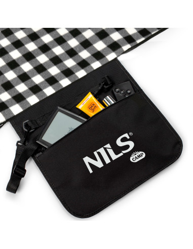 PICKNICKDECKE SCHWARZ-WEIß 200×200 CM PE + ALU NILS CAMP