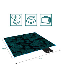 PICKNICKDECKE BLÄTTER 200×200 PE ALU NILS CAMP 2