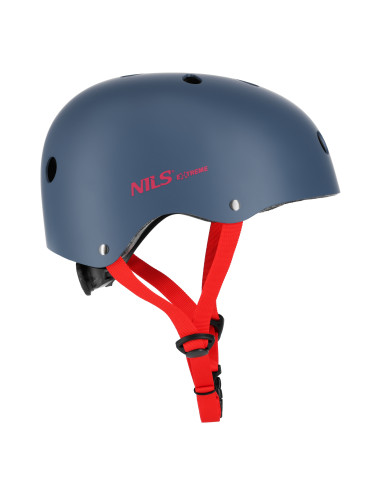 FAHRRADHELM GRAU-ROT GR. S (52–56 CM) NILS EXTREME