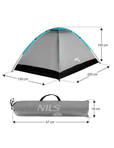 CAMPINGZELT GRAU NILS CAMP